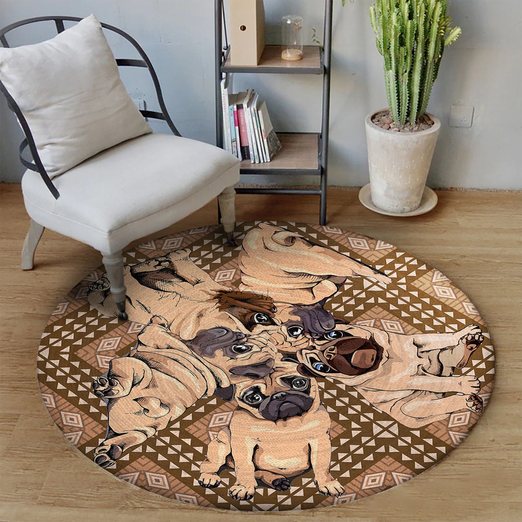 Pug Round Carpet