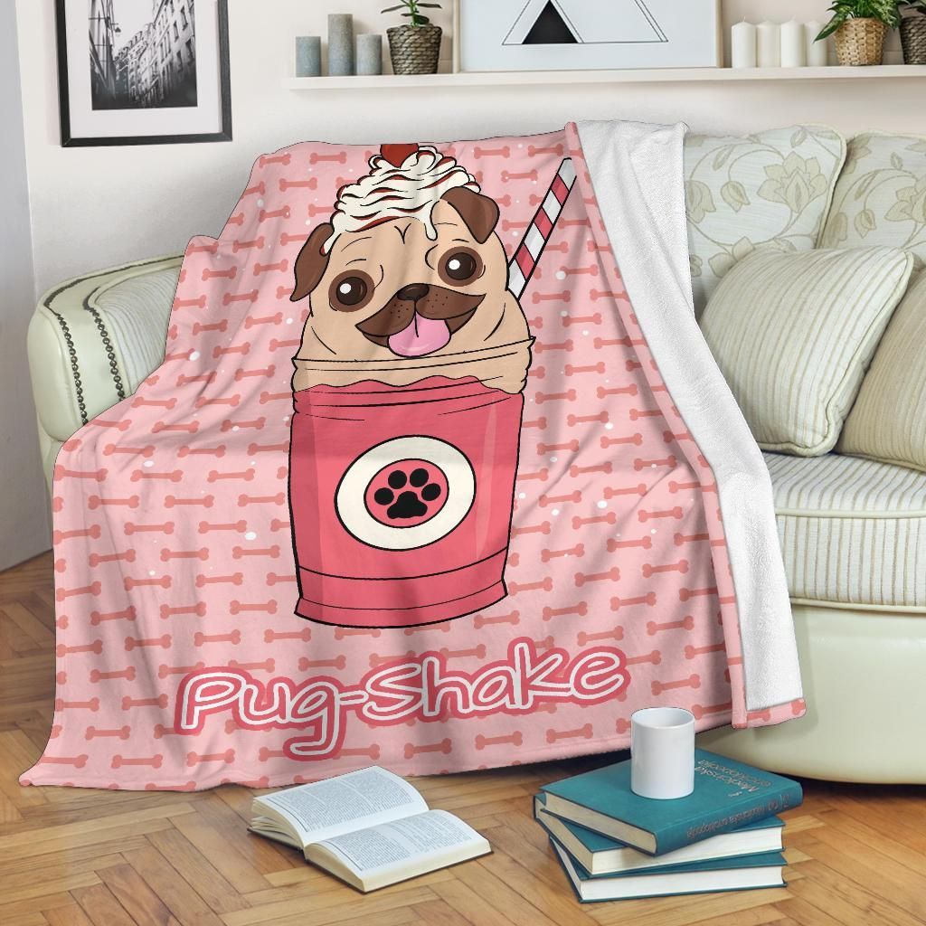 Pug Shake Sherpa Fleece Blanket