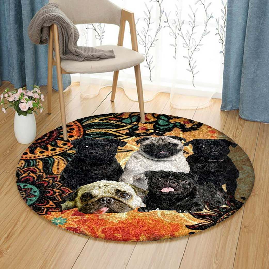 Pug Round Carpet