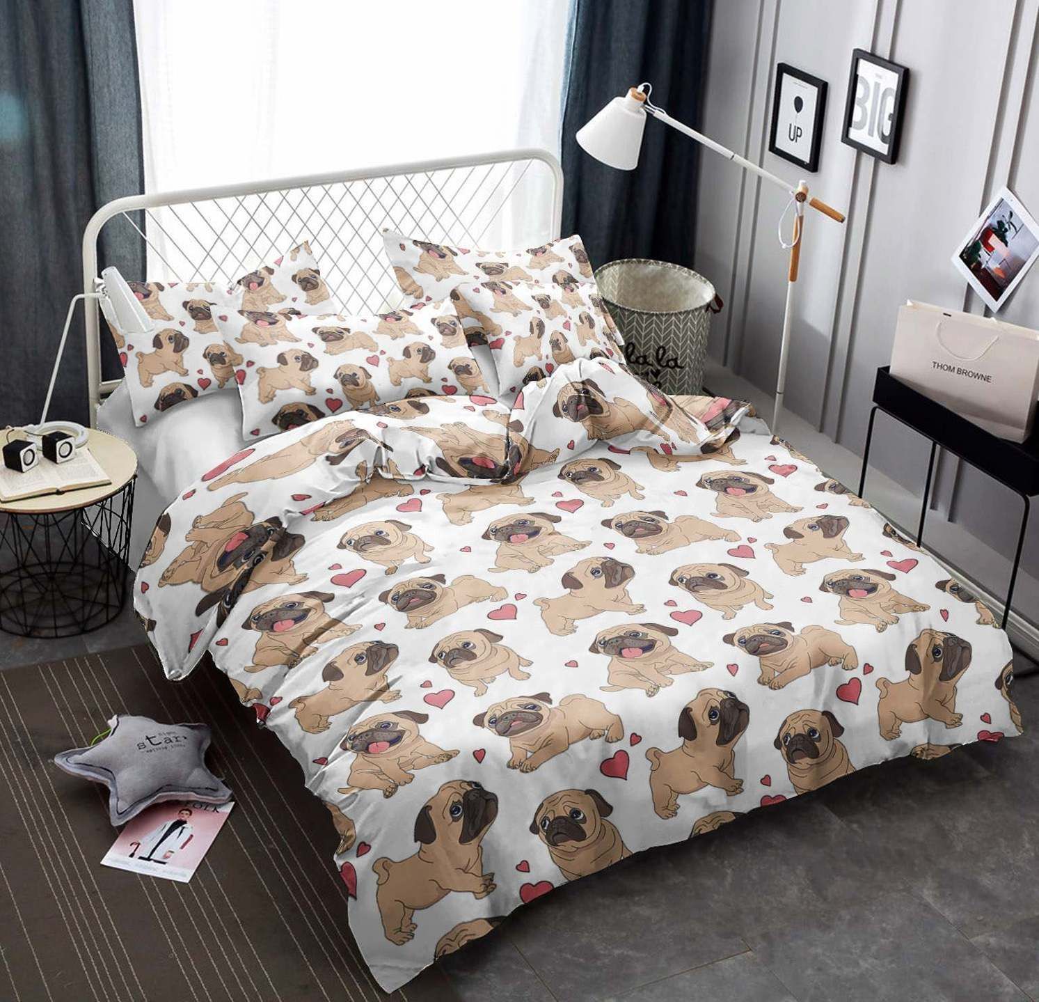 Pug Cotton Bed Sheets Spread Comforter Bedding Set