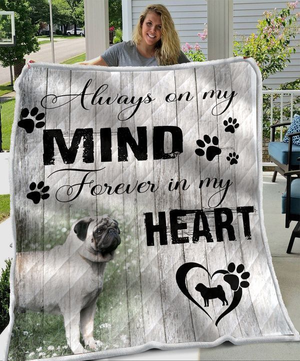 Pug White Sherpa Fleece Blanket