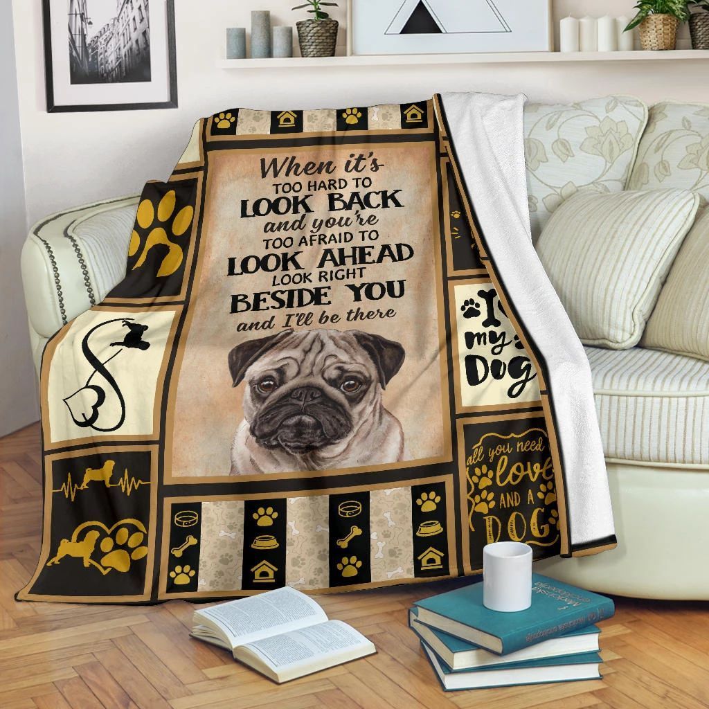 Pug Will Be There Sherpa Fleece Blanket