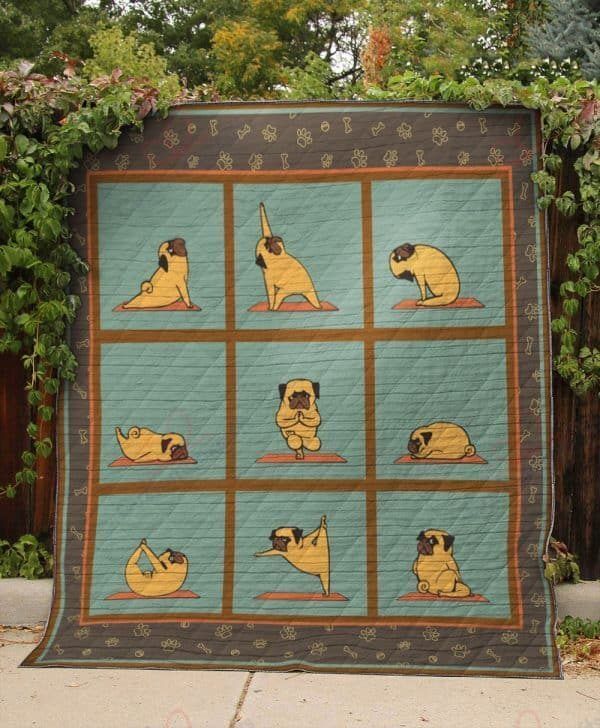 Pug Yoga NC0809360CL Quilt Blanket
