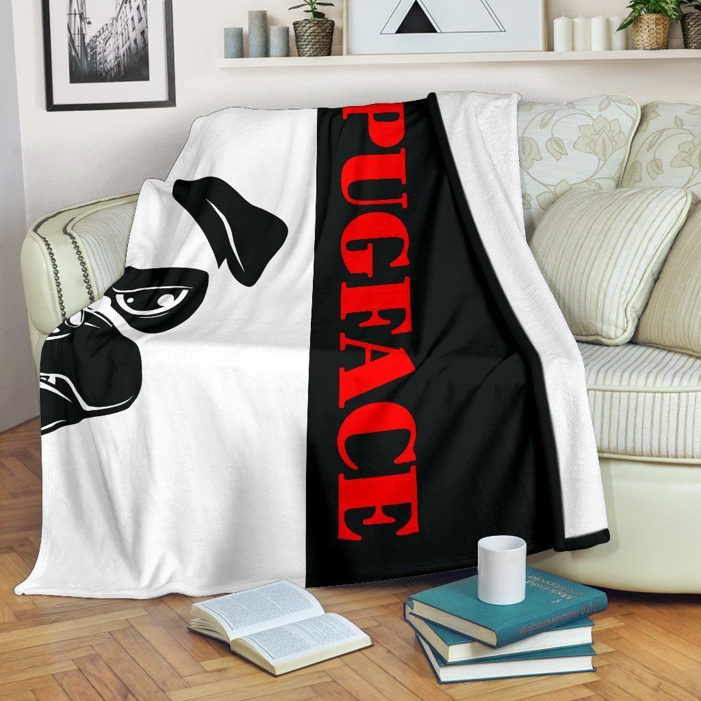 Pugface Sherpa Fleece Blanket