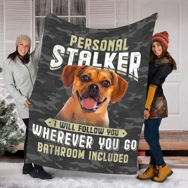 Puggle Personal Stlaker Sherpa Fleece Blanket