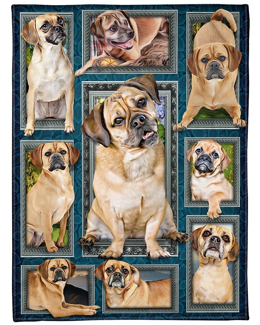 Puggle Window Sherpa Fleece Blanket