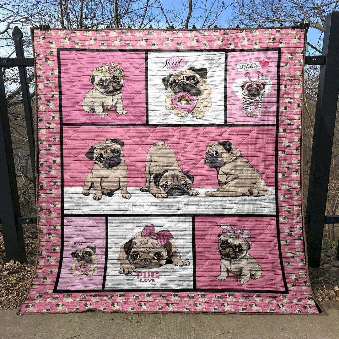 Pugs Are Cute CLT180662 Quilt Blanket