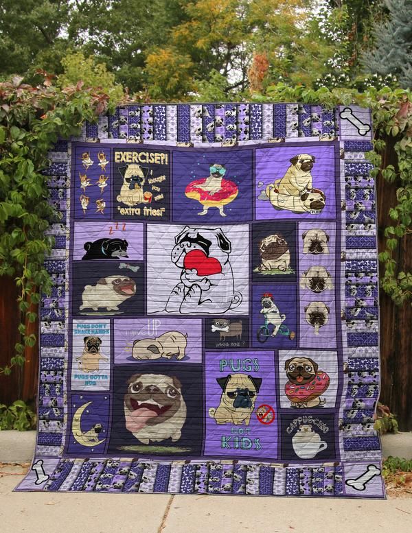 Pugs Brothers Gotta Hug Quilt Blanket DHC31121435TD