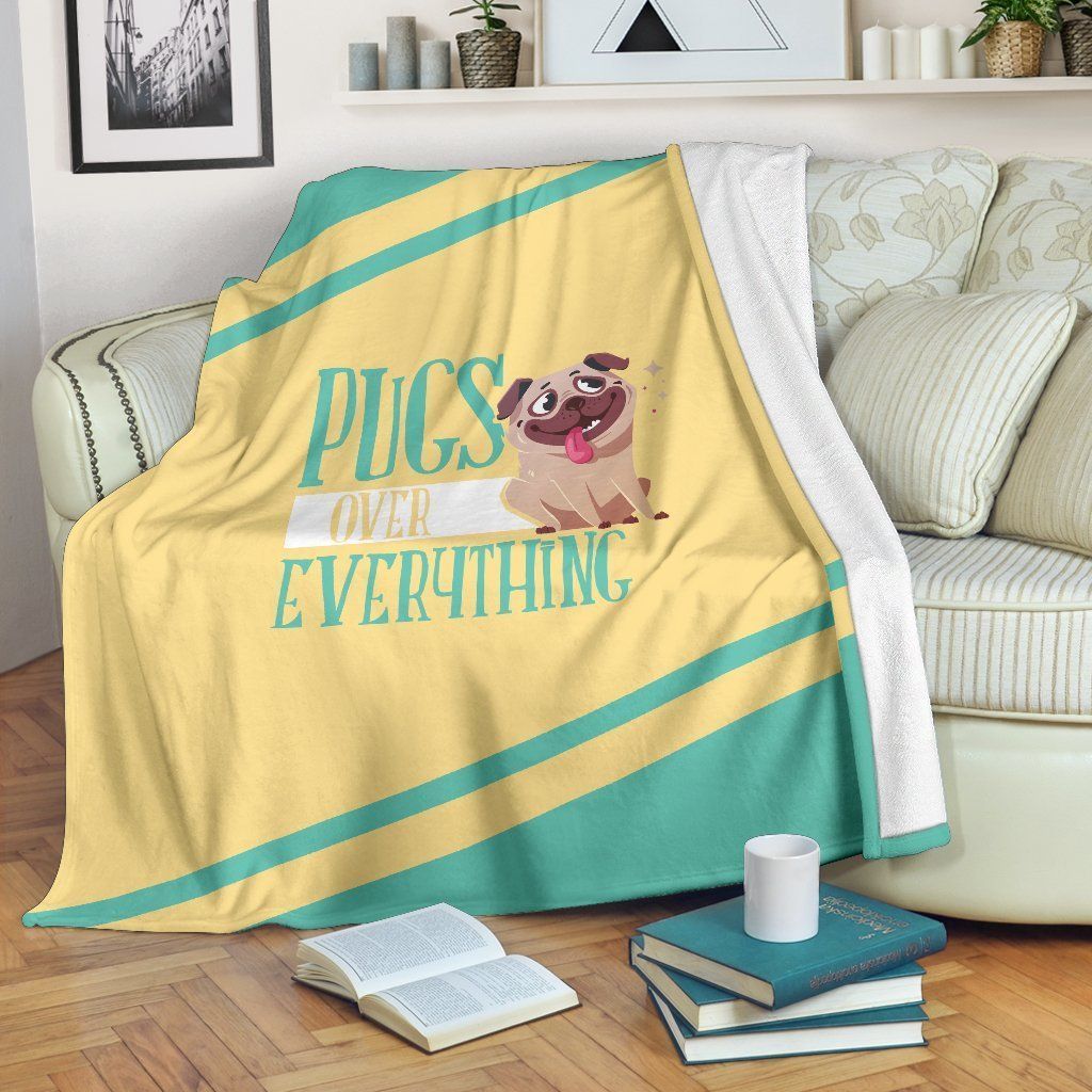 Pugs Over Everything Sherpa Fleece Blanket