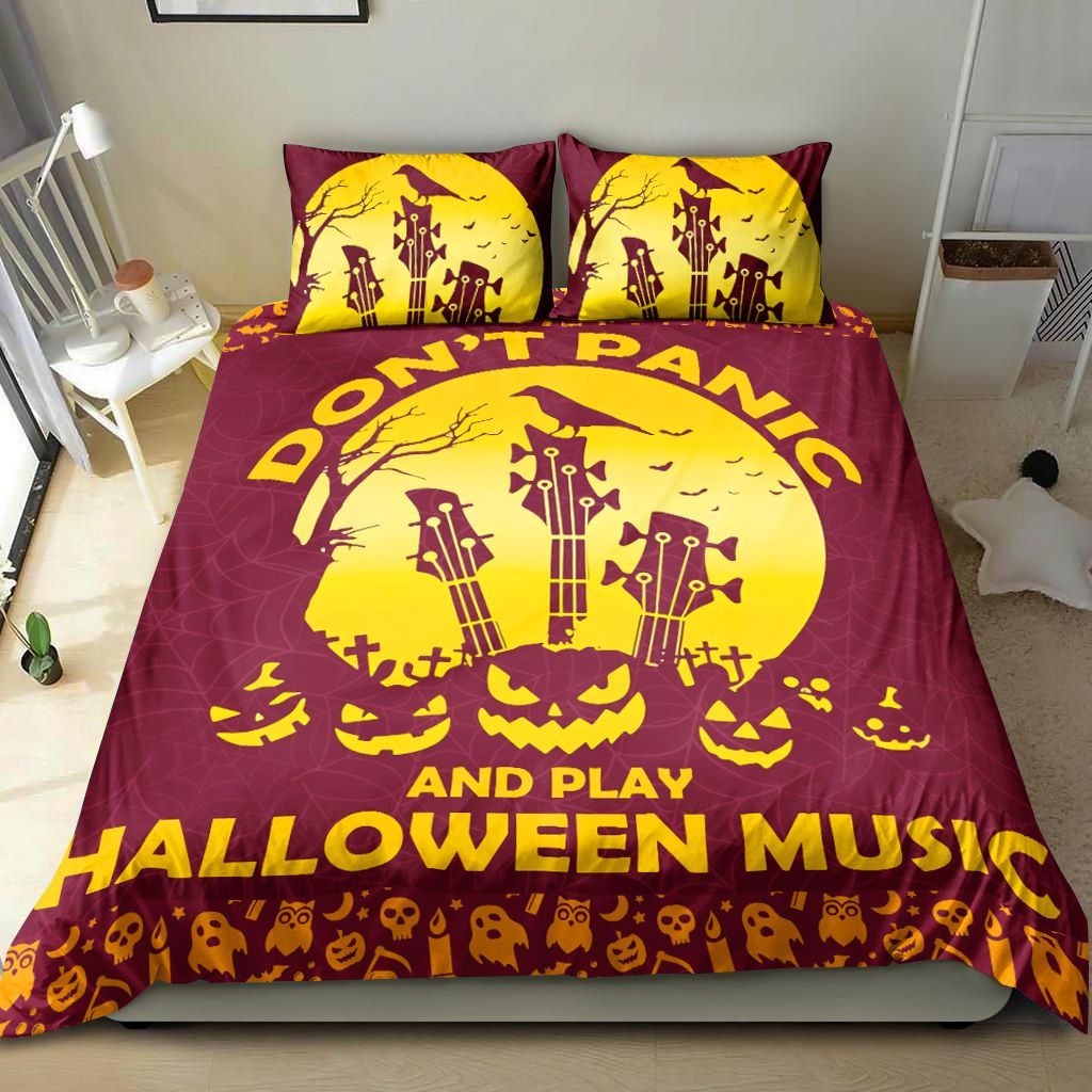 Pumpkin Guitar Halloween Bedding Set