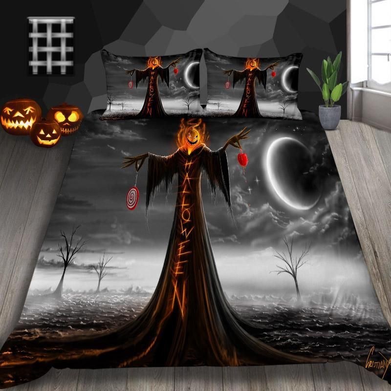 Pumpkin Monster Printed Bedding Set