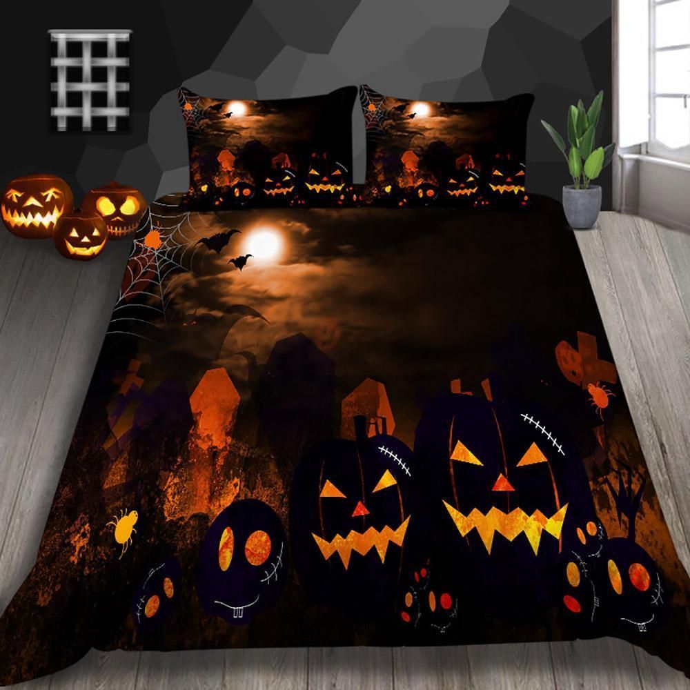 Pumpkin Smile Horror Printed Bedding Set