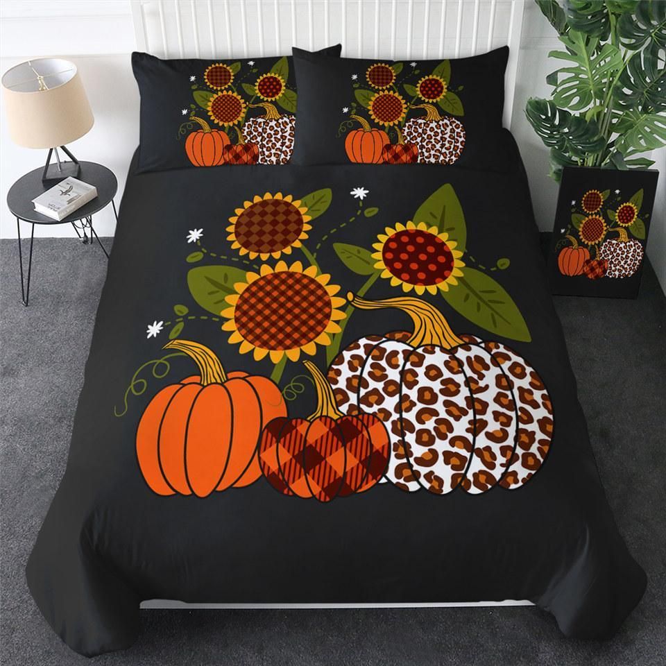 Pumpkins And Sunflowers Night Bedding Set