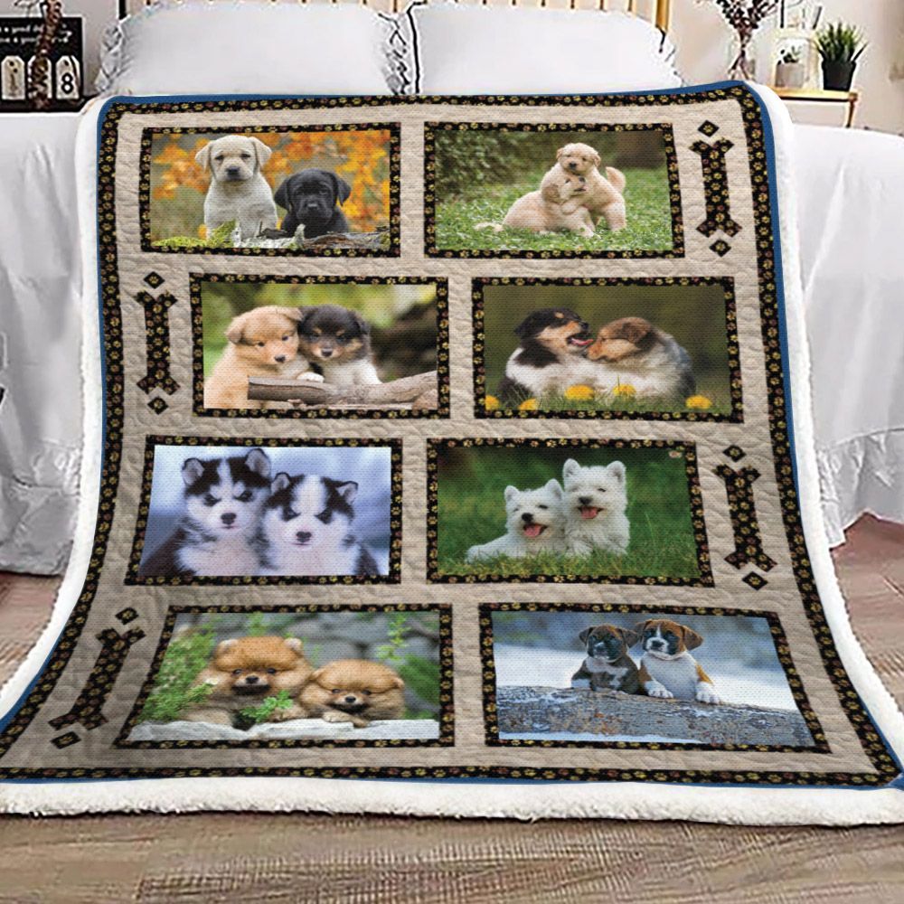 Puppy Dogs Sherpa Fleece Blanket