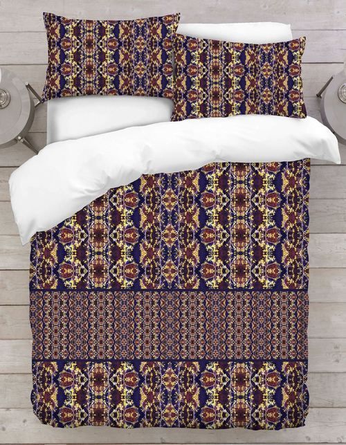 Purple Abstract Floral Printed Duvet Cover