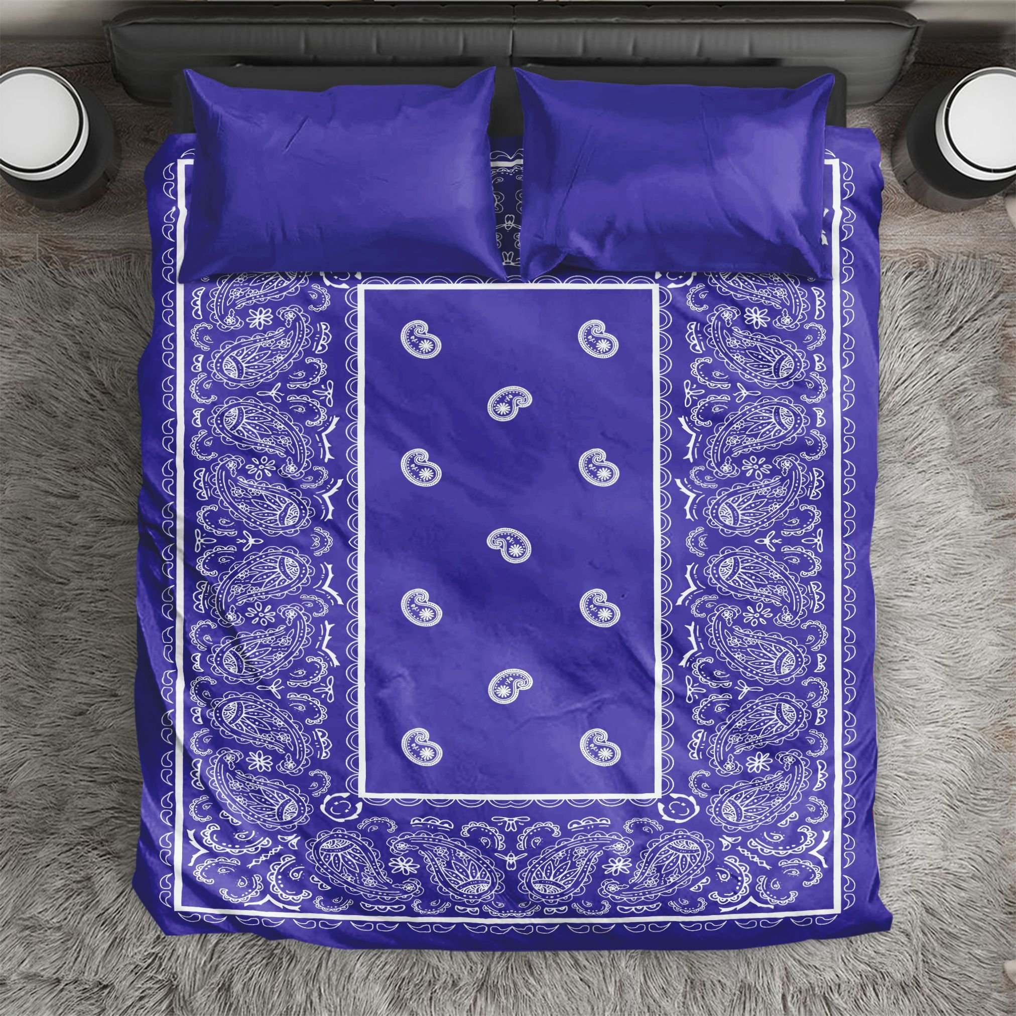 Purple Bandana Pattern Bedding Set