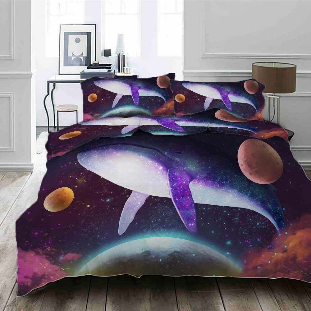 Purple Big Dolphin 3d Bedding Set