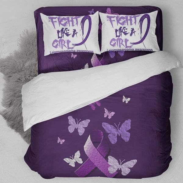 Purple Butterfly Awareness Leiomyosarcoma Bedding Set