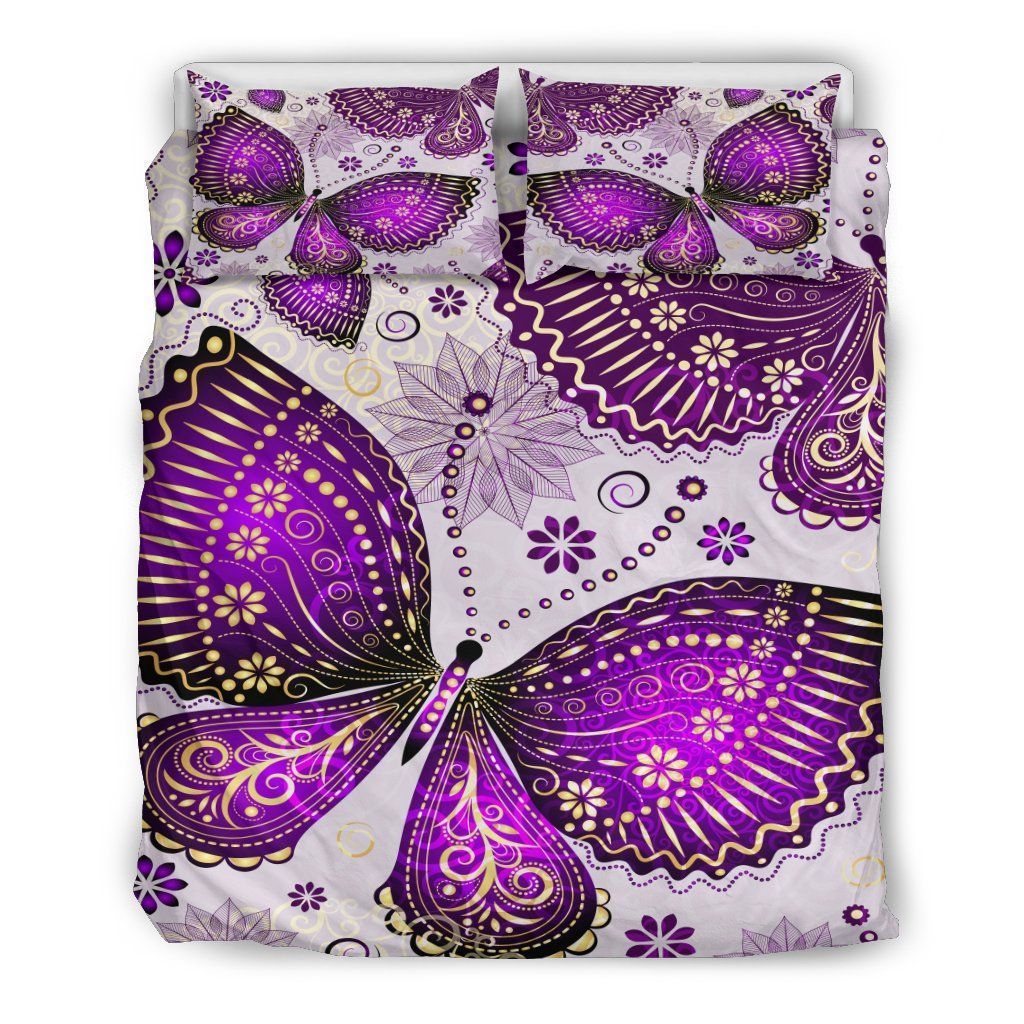 Purple Butterfly Bedding Set