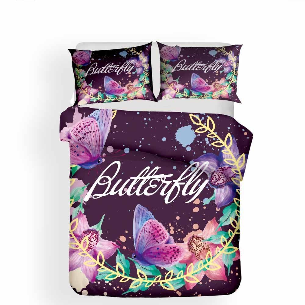 Purple Butterfly Bedding Set