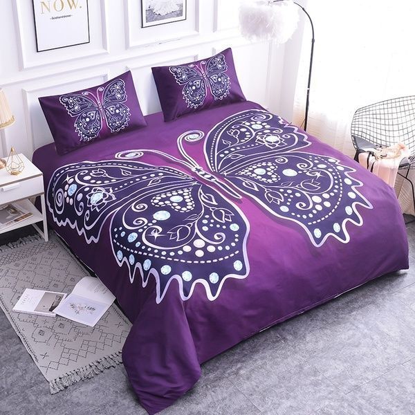 Purple Butterfly Bedding Set