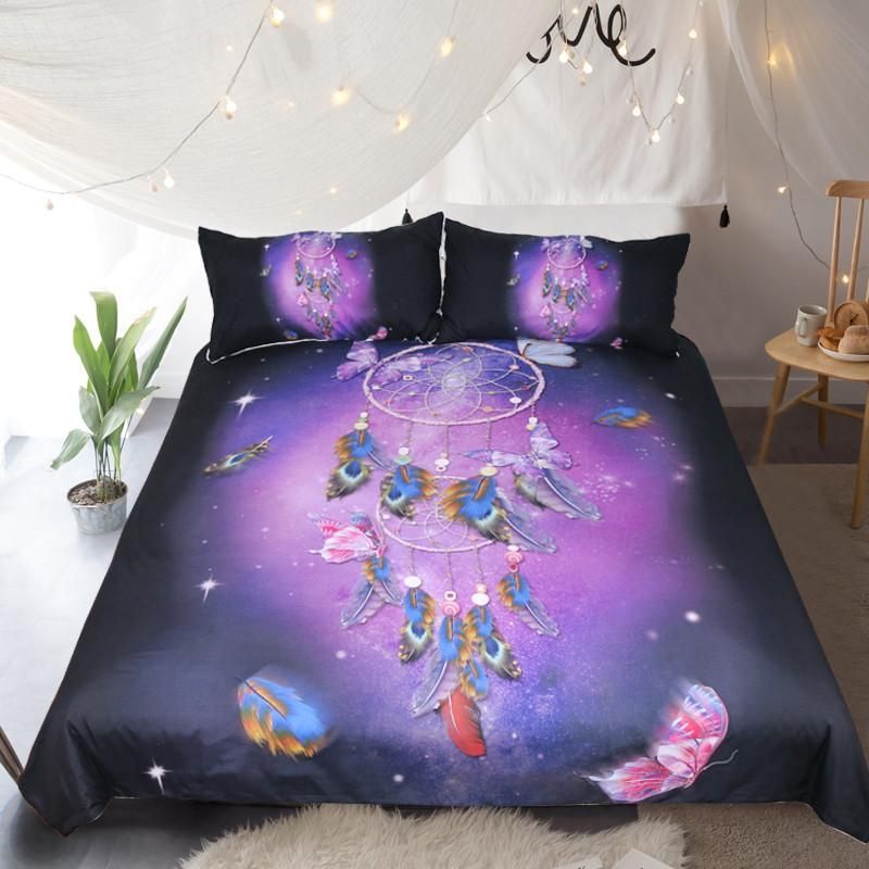 Purple Butterfly Dreamcatcher Bedding Set