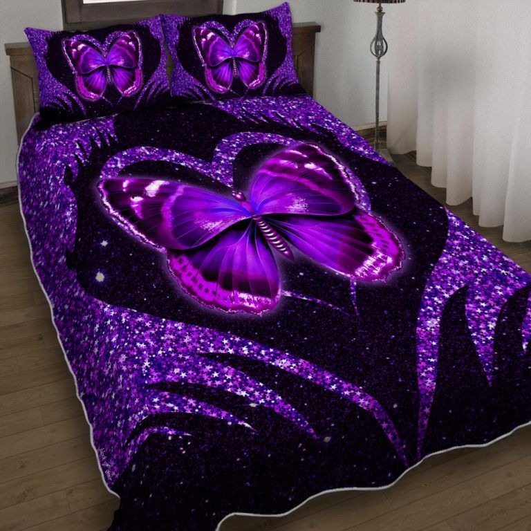 Purple Butterfly Bedding Set