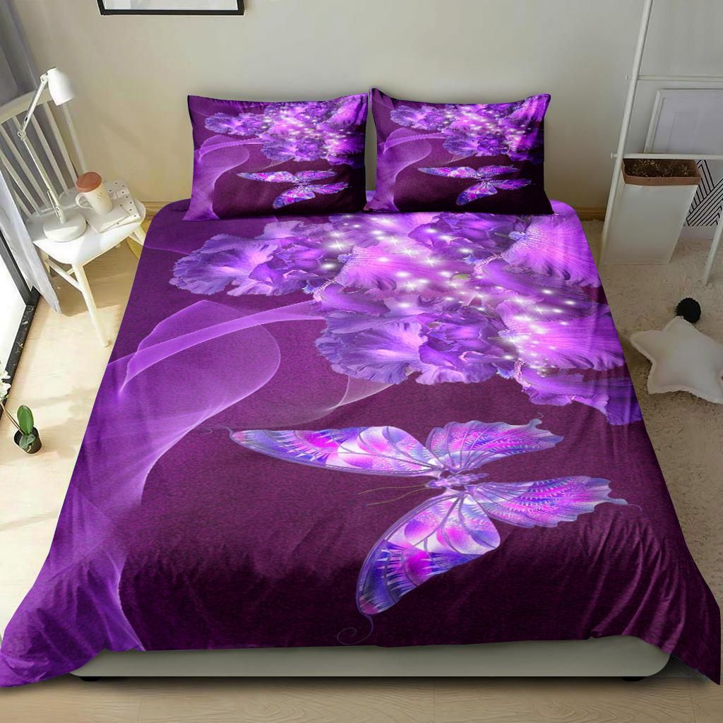 Purple Butterfly Bedding Set