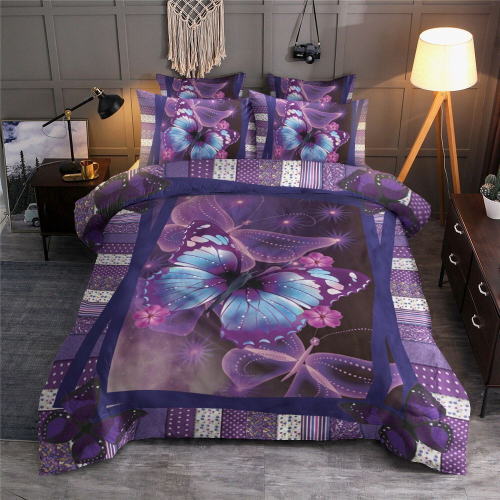 Purple Butterfly Bedding Set