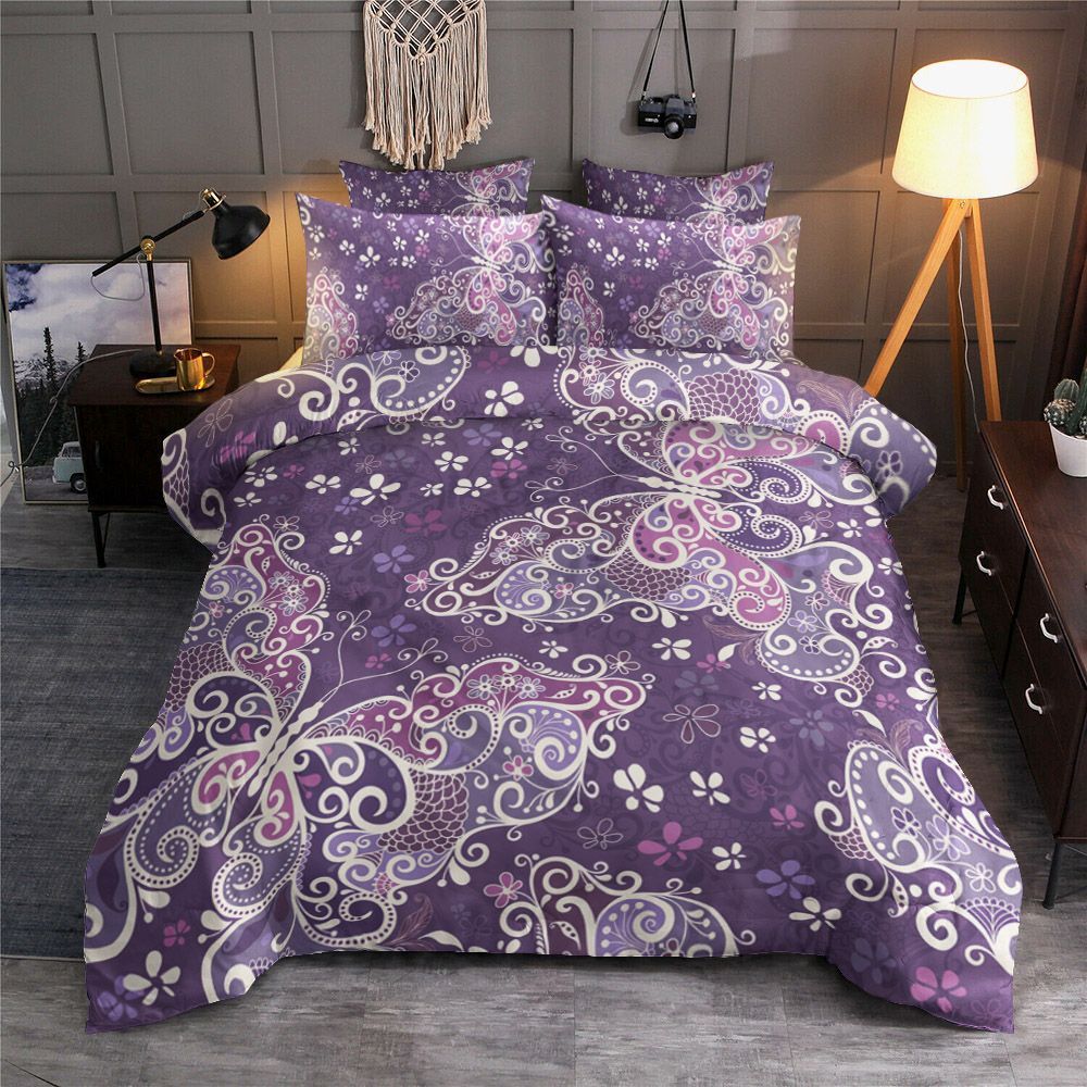 Purple Butterfly Bedding Set