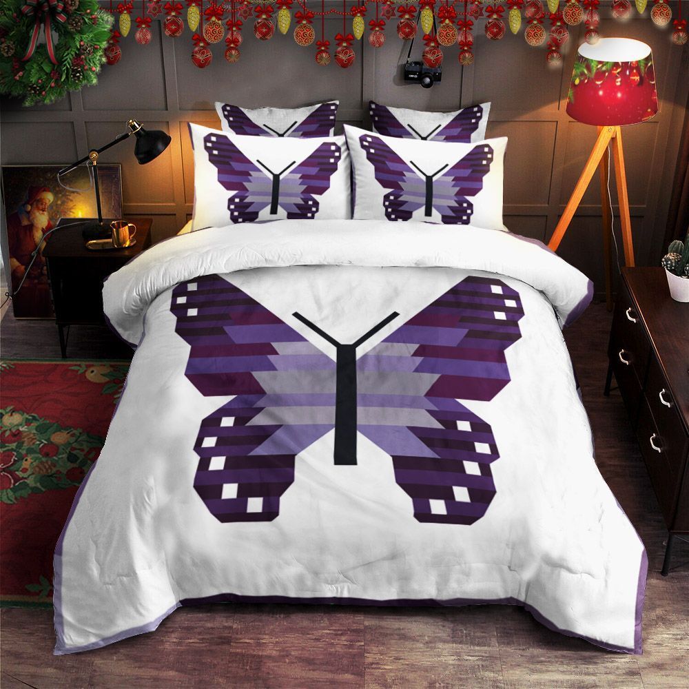 Purple Butterfly Bedding Set