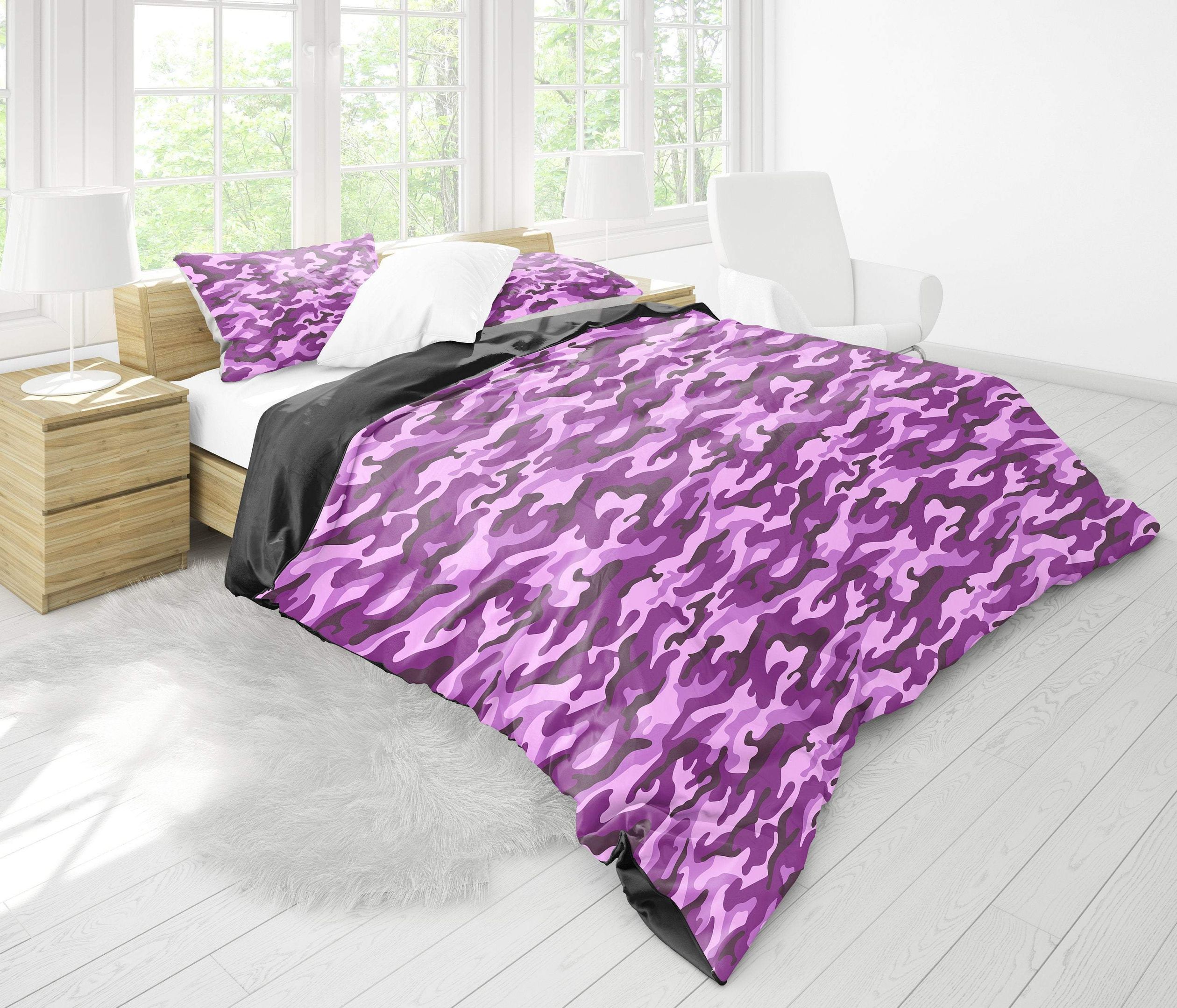 Purple Camouflage Pattern Bedding Set