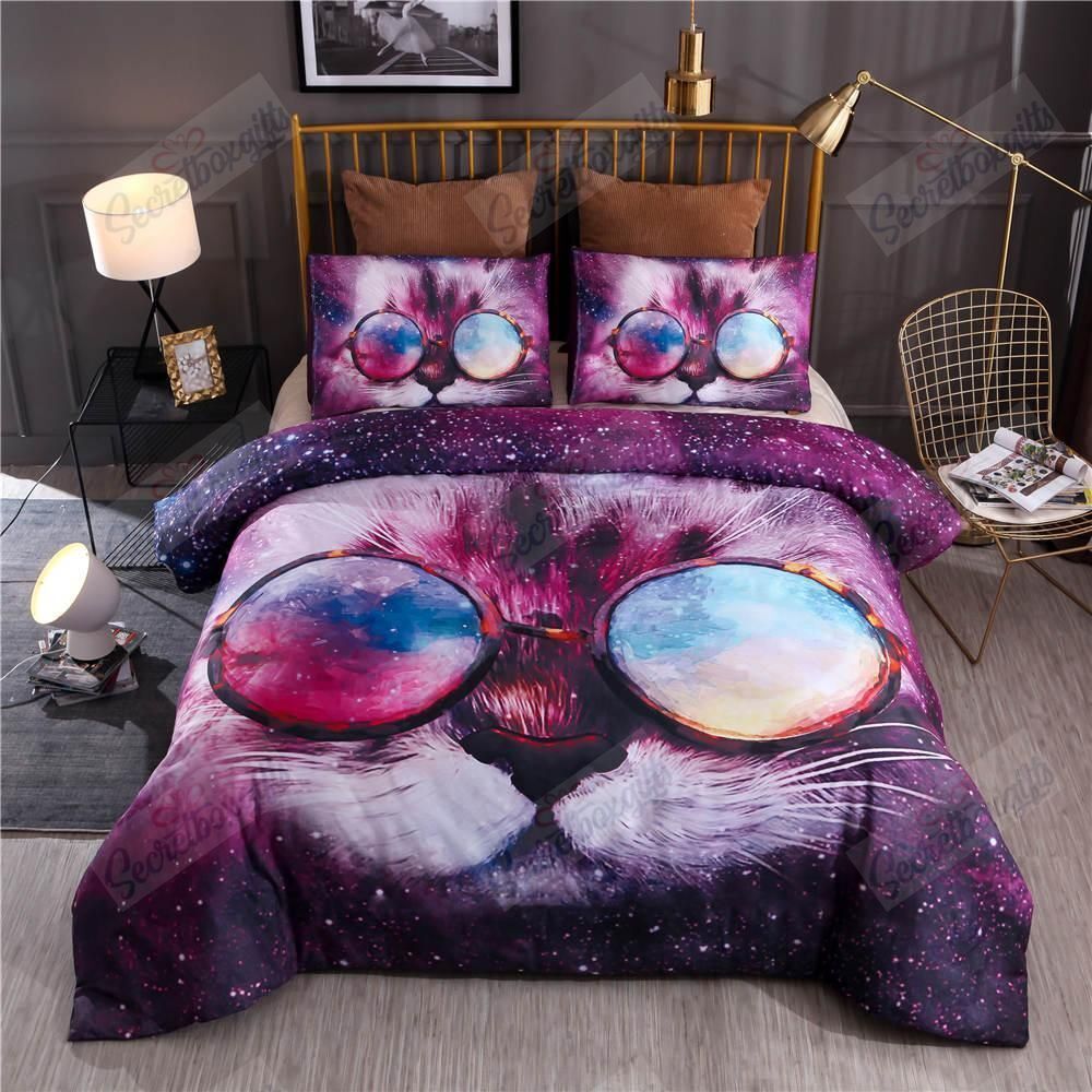 Purple Cat Bedding Set