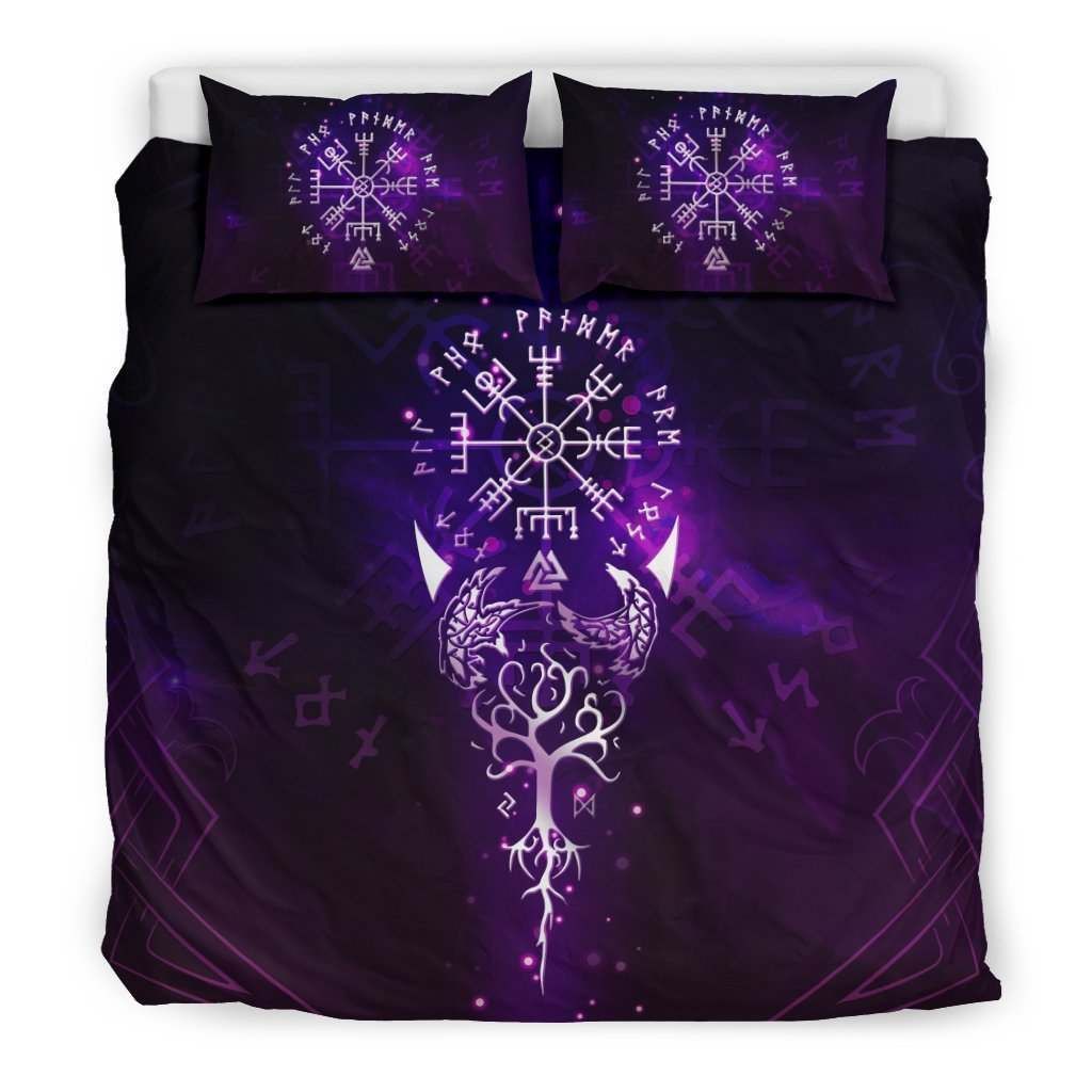 Purple Compass And Tree Of Life Bedding Set