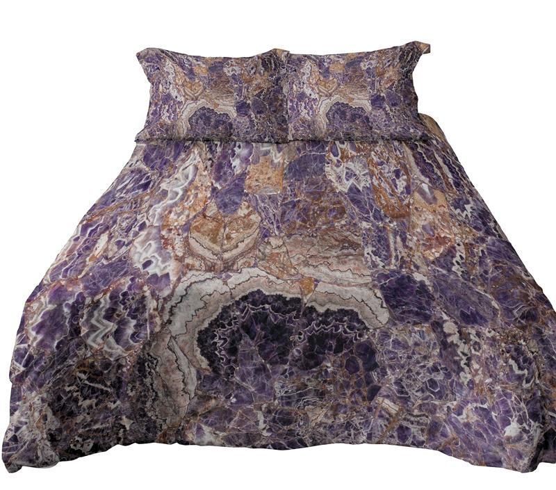 Purple Cotton Marble Bedding Set