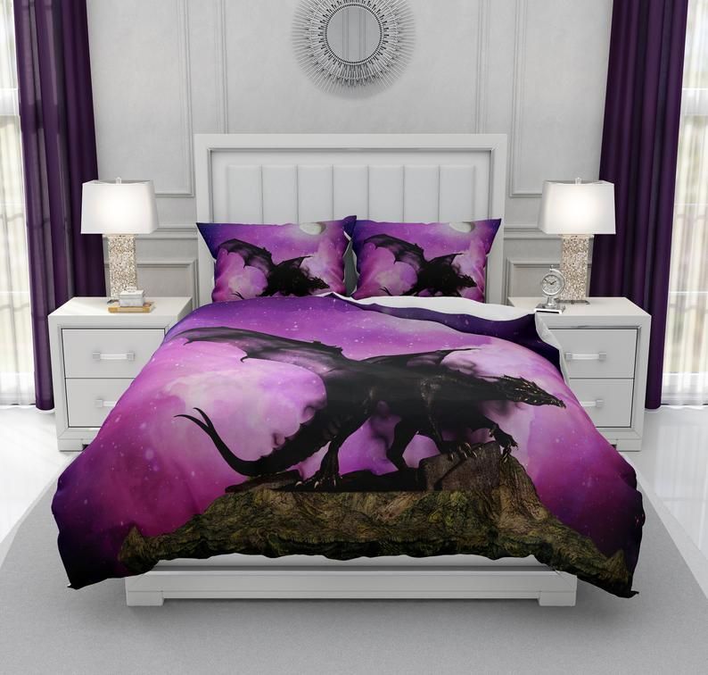Purple Dragon Bedding Set