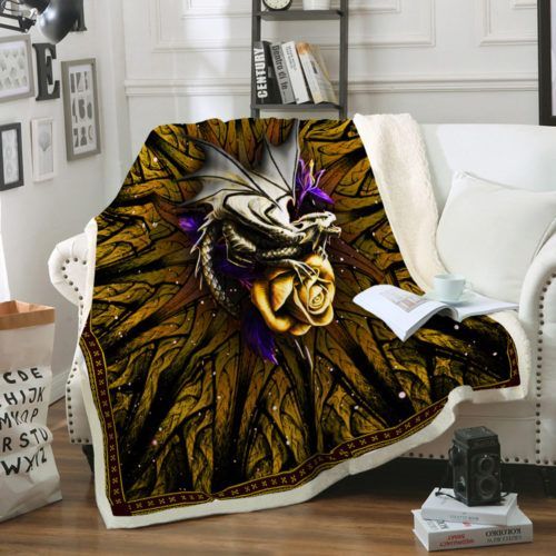 Purple Dragon Sherpa Fleece Blanket