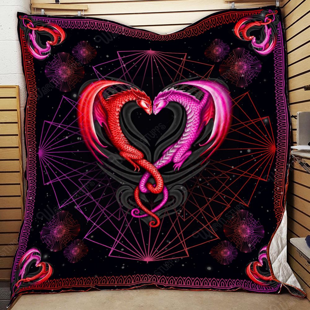 Purple Dragon Couple Quilt Blanket Kp3 Dhc131273Dd