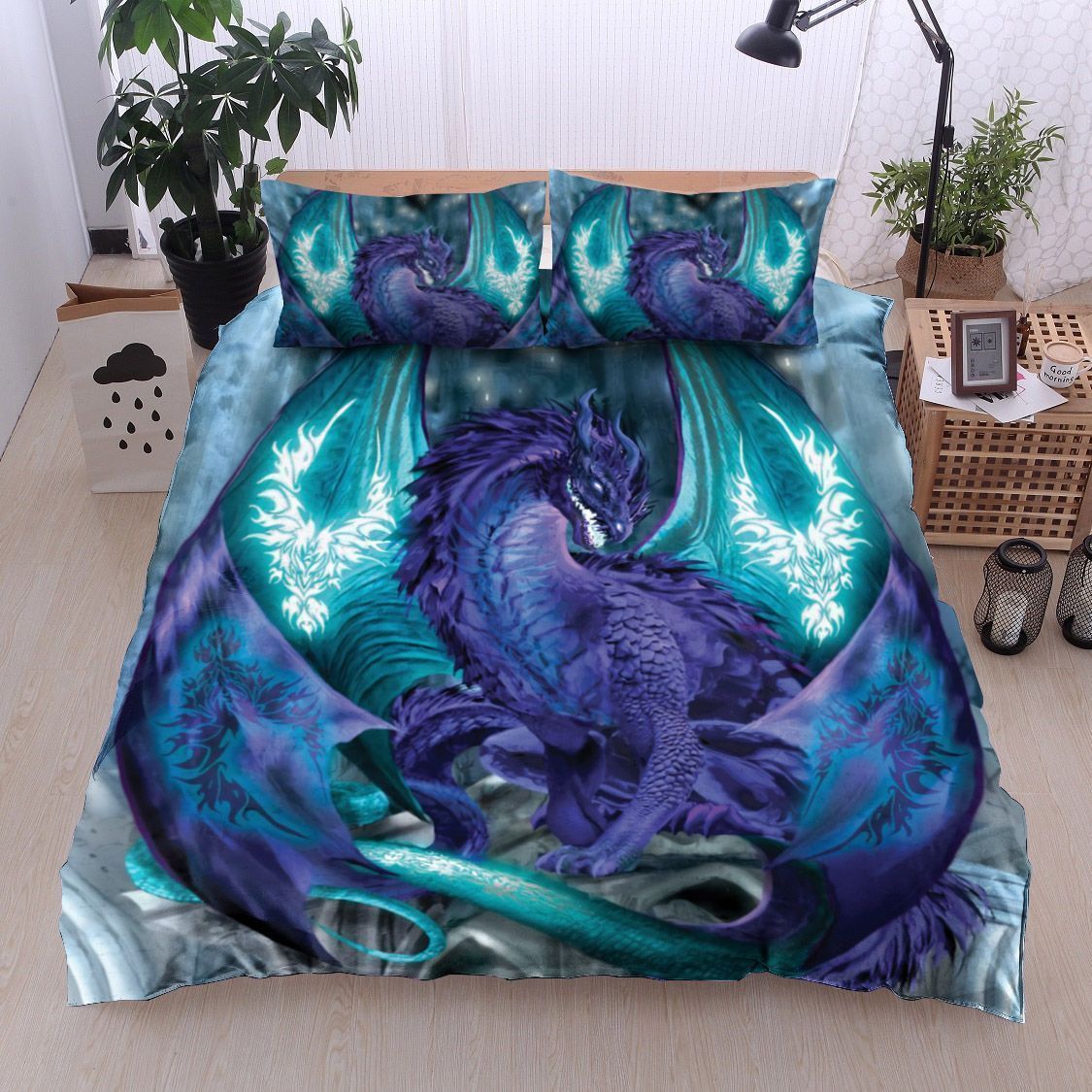 Purple Dragon Bedding Set