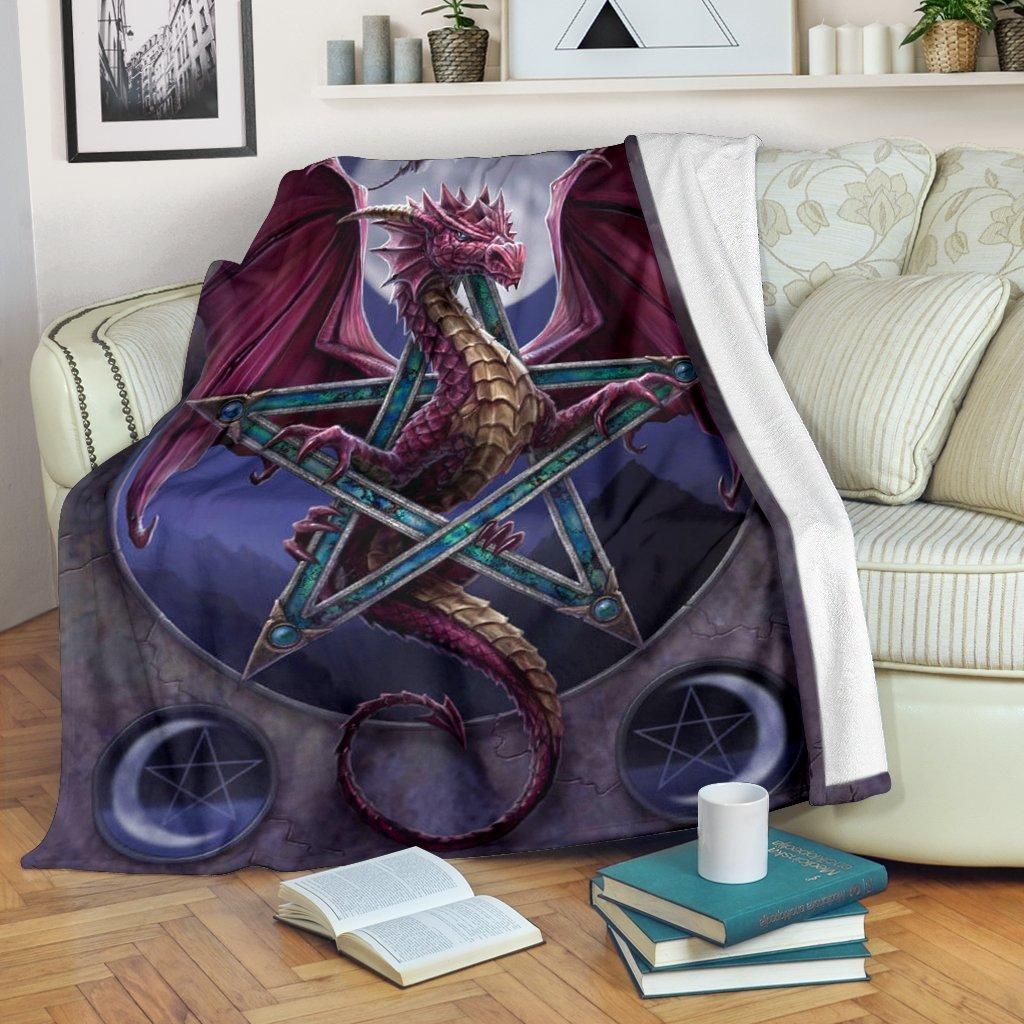 Purple Dragon Sherpa Fleece Blanket