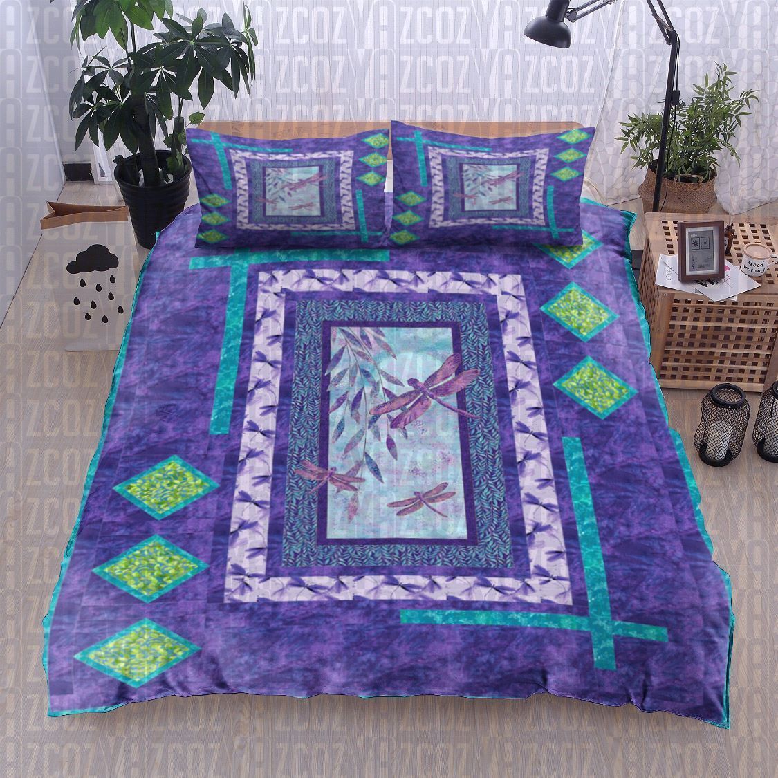 Purple Dragonfly Bedding Set