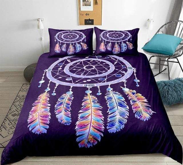 Purple Dreamcatcher Boho Bedding Set