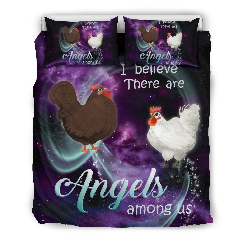 Purple Galaxy Angel Chicken Bedding Set