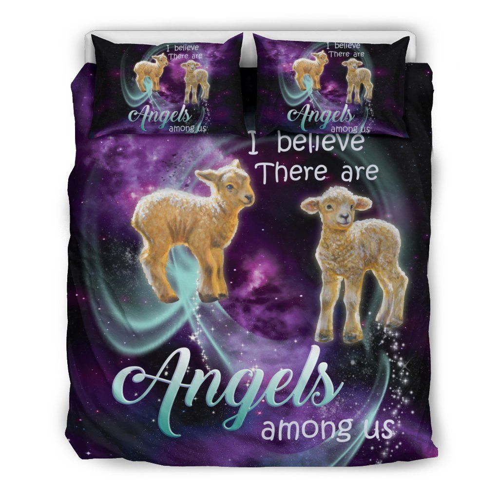 Purple Galaxy Angel Sheep Bedding Set