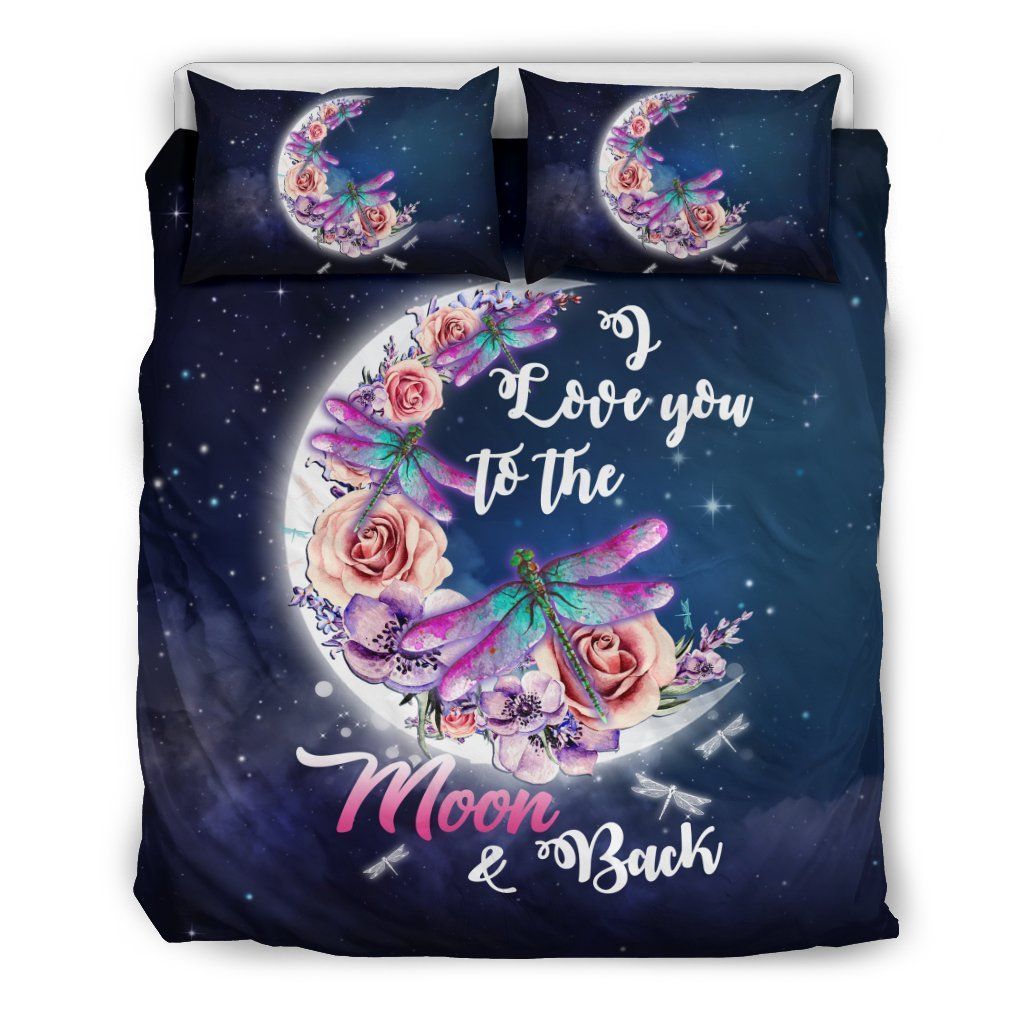 Purple Galaxy Dragonfly Bedding Set