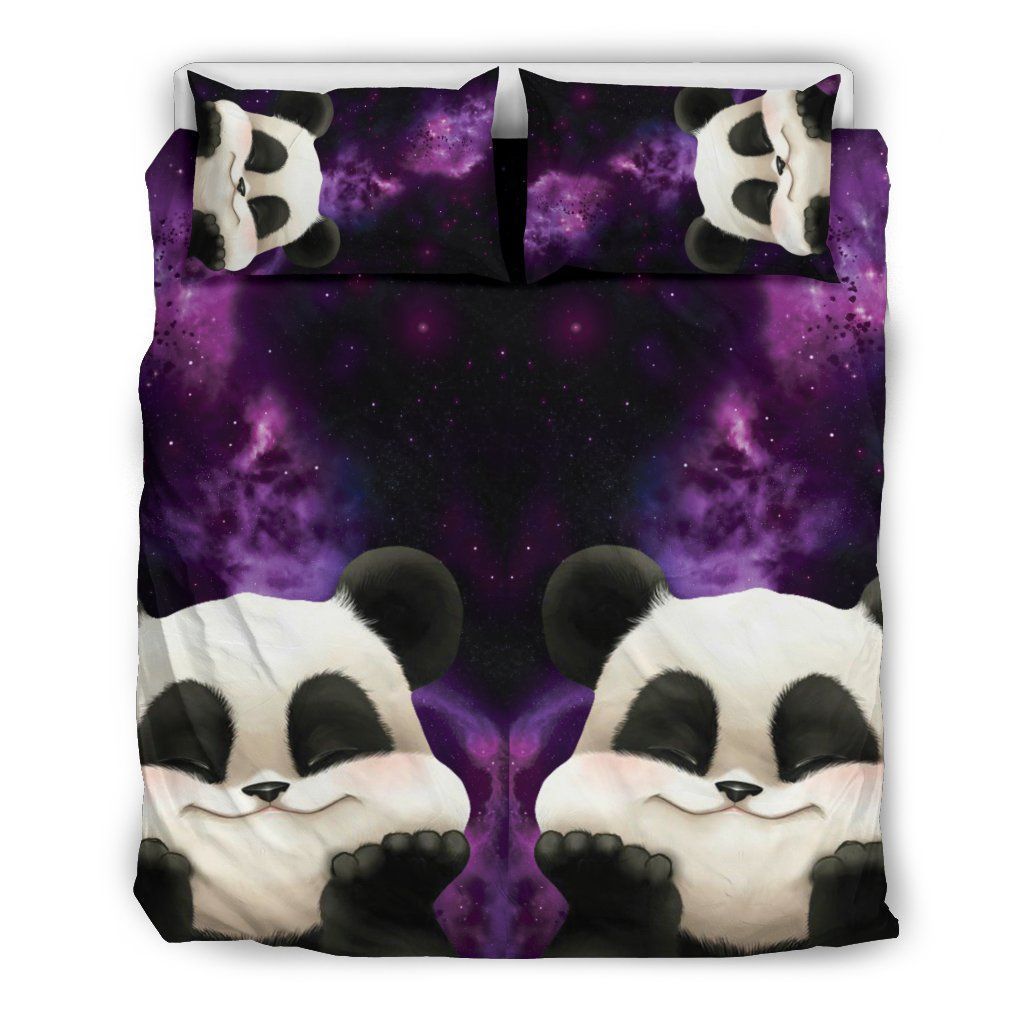 Purple Galaxy Panda Bedding Set