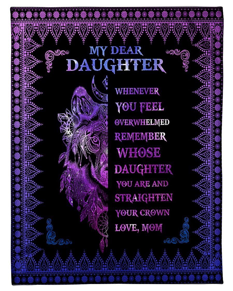 Purple Galaxy Remember Whose Daughter You Are Fleece Blanket To Daughter Fleece Blanket