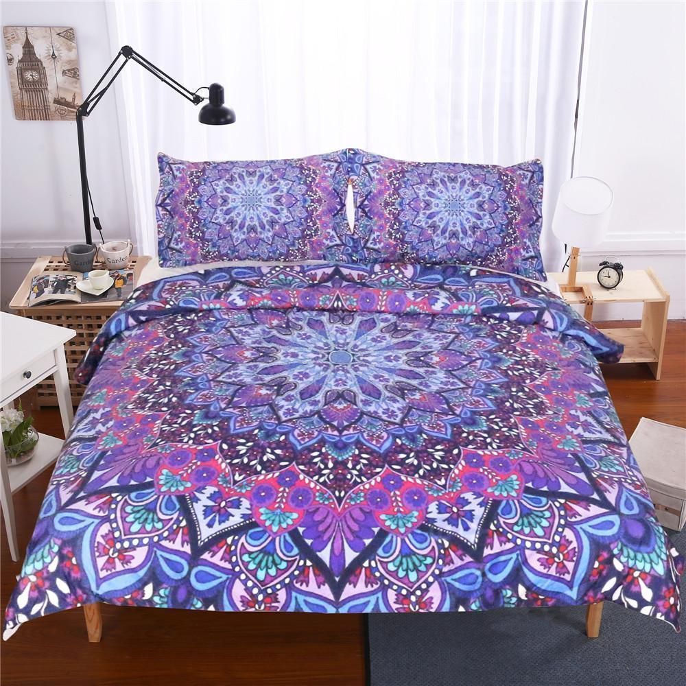 Purple Glowing Mandala Bedding Set
