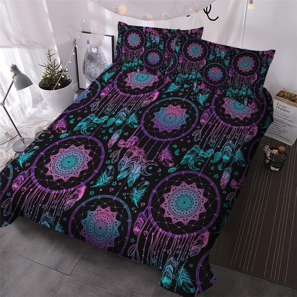 Purple Green Dreamcatcher Bedding Set
