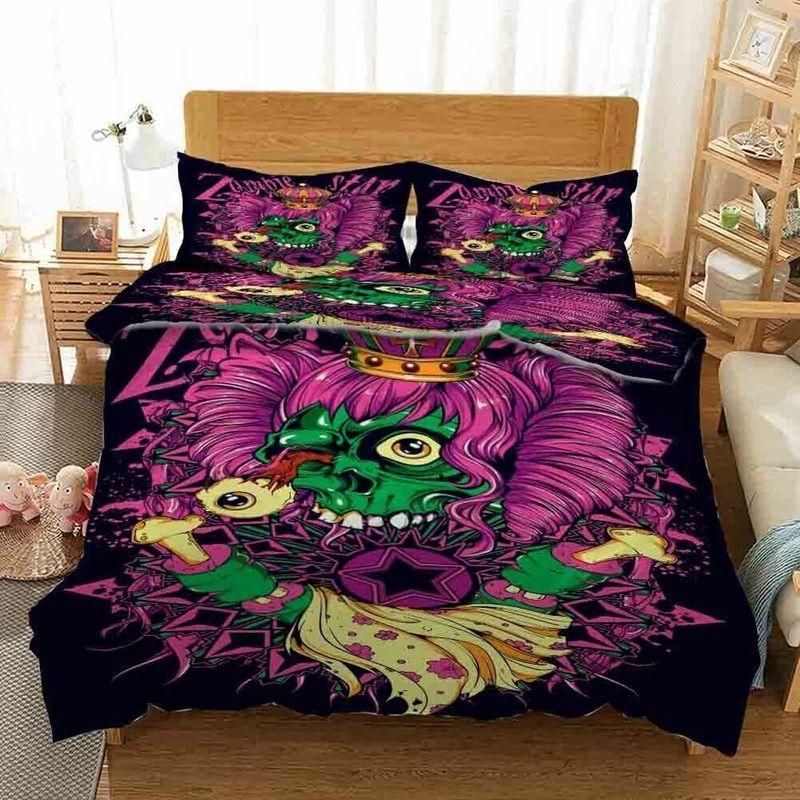 Purple Hair Skull  Bedding Set
